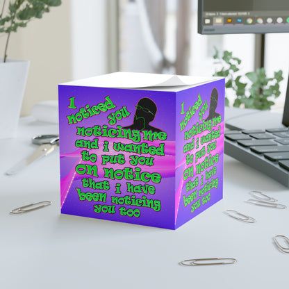 noticed you noticing - note cube (purple-pink wave)