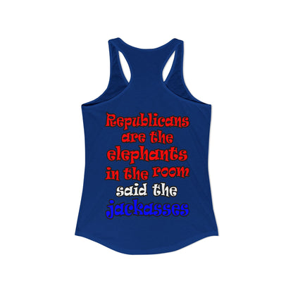 donkeys and elephants - Women's Ideal Racerback Tank