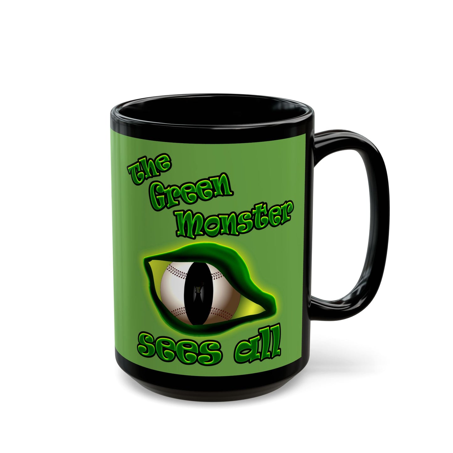green monster - Black Mug (green)
