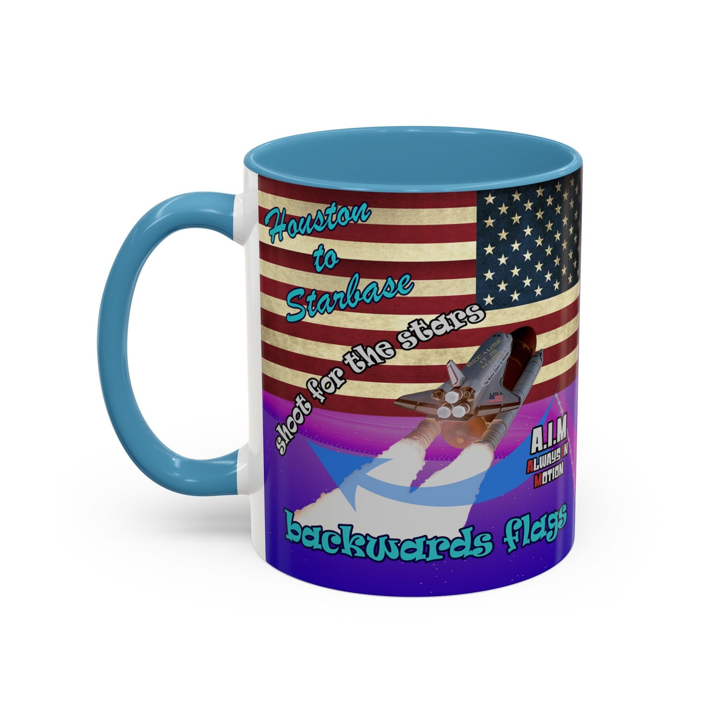 shoot for the stars - Accent Mug (purple-pink wave)