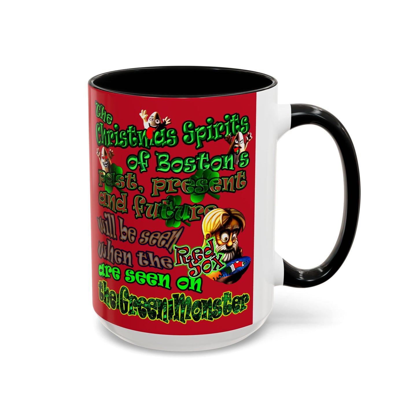 christmas spirits of boston - Accent Mug (dark red)