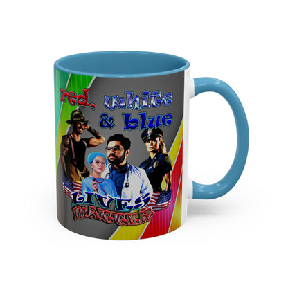 rw&b lives matter - Accent Mug (rainbow split)