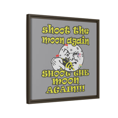 shoot the moon again - framed canvas art (grey)