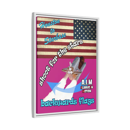 shoot for the stars - framed canvas art (pink)