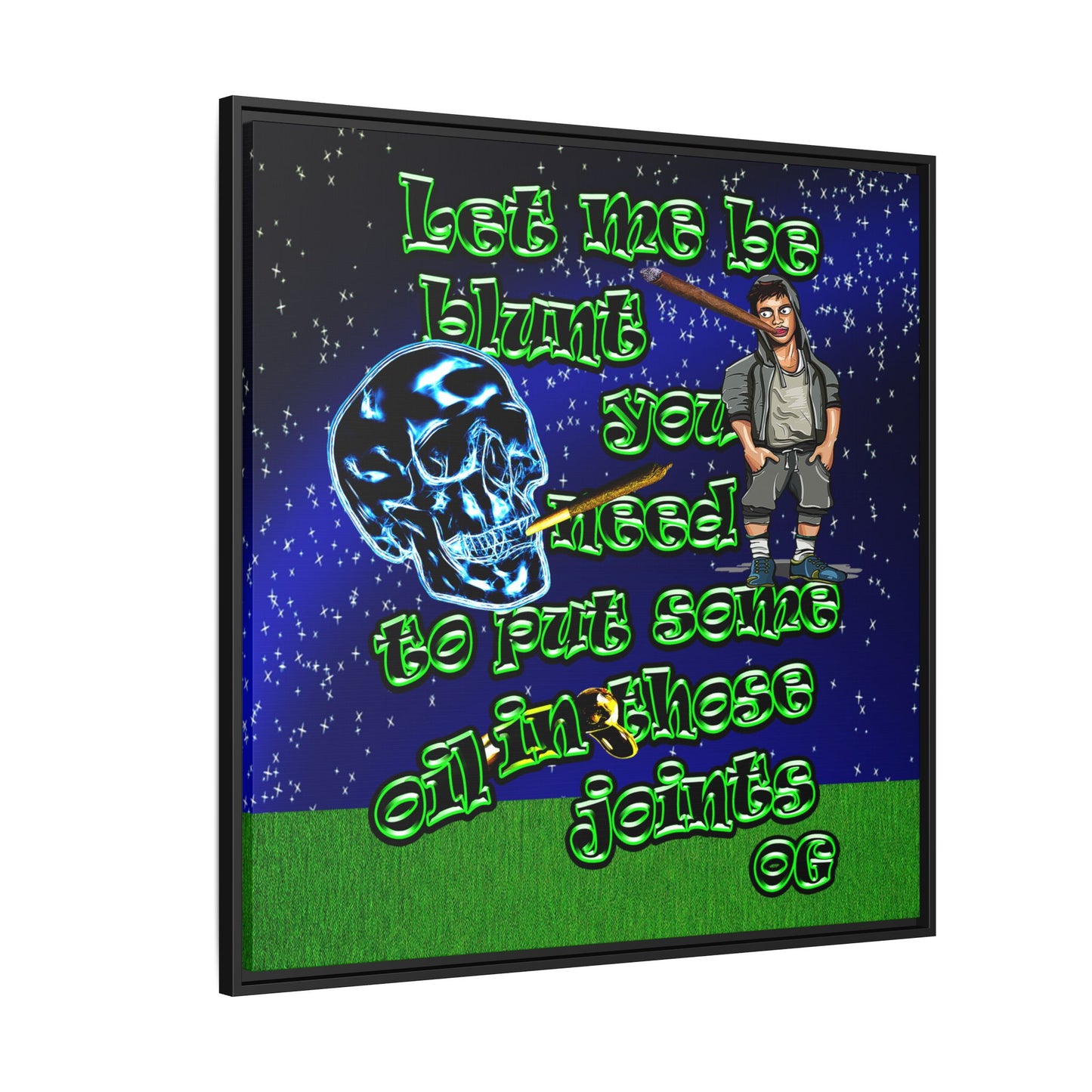 og - framed canvas art ('snoops' background)