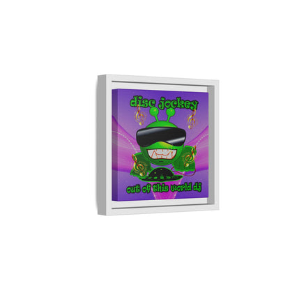 disc jockey - framed canvas art (purple-pink wave)