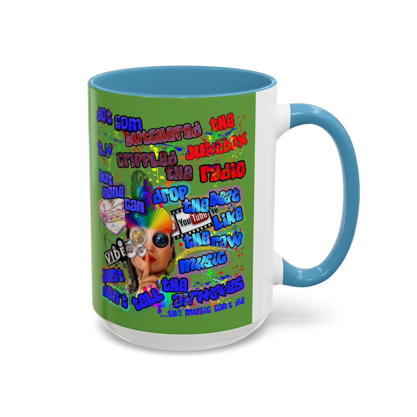 drop the beat - Accent Mug (green)