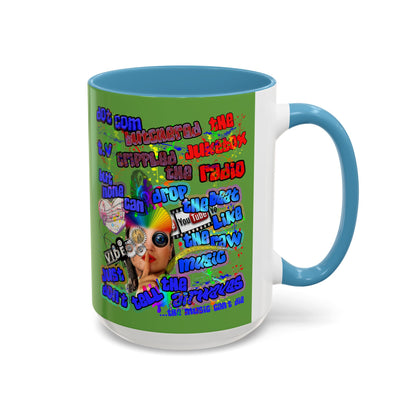 drop the beat - Accent Mug (green)