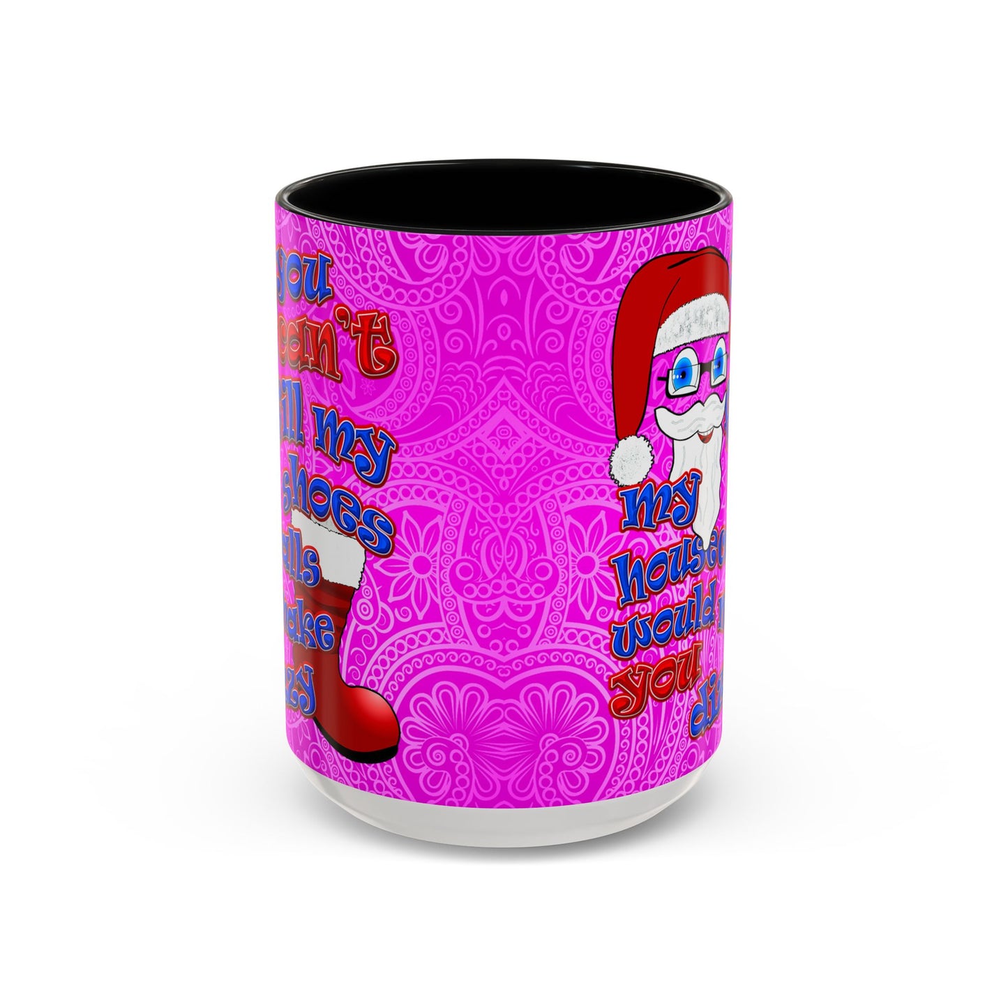 santa's shoes - Accent Mug (pink swirl)
