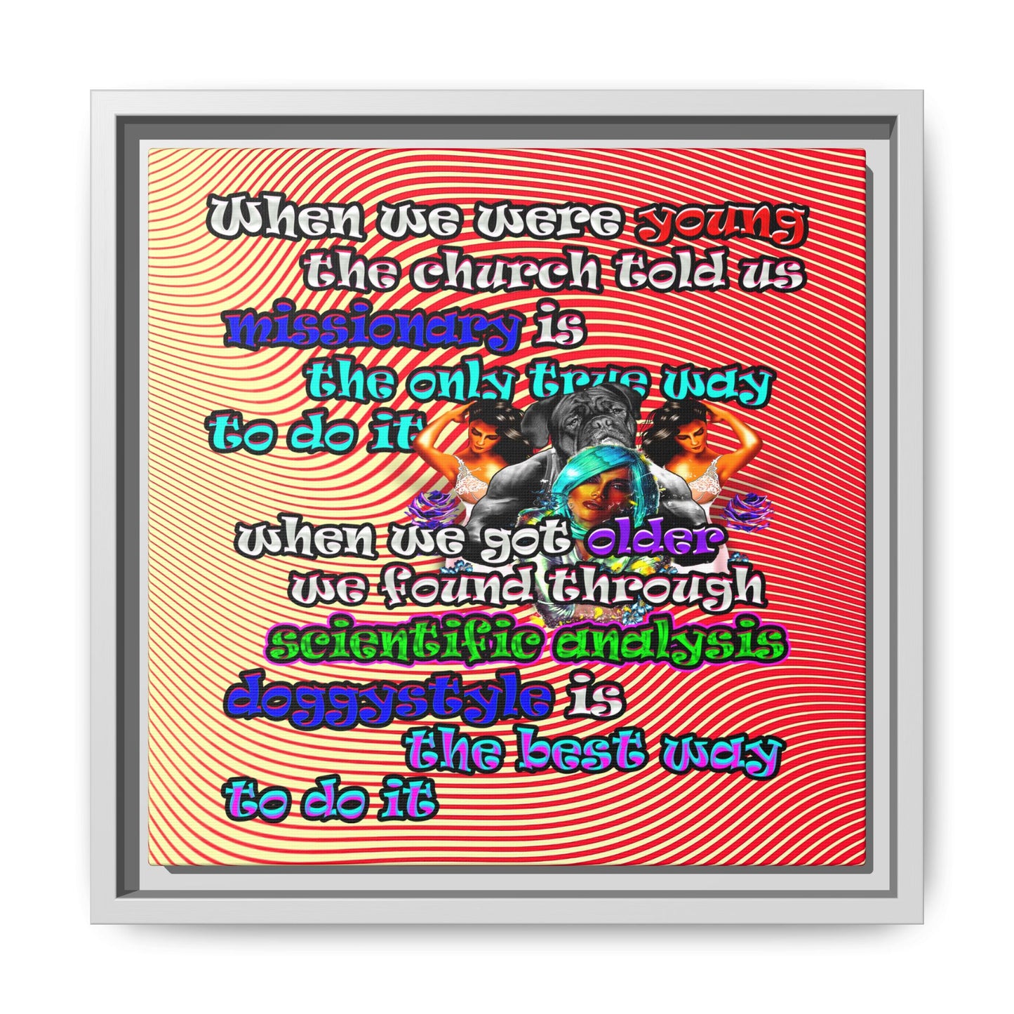 doggystyle - framed canvas art (yellow-orange wave)