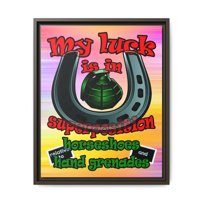 my luck - framed canvas art (color blur)