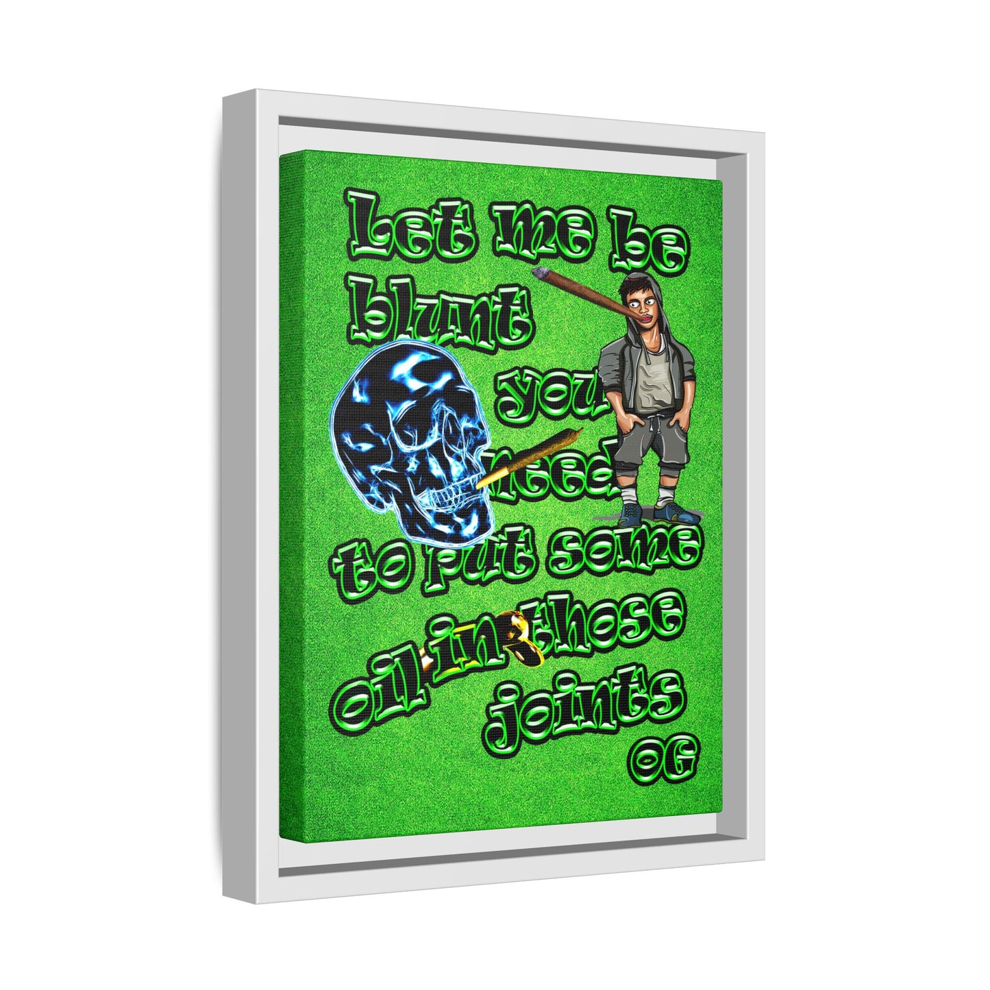 og - framed canvas art (green turf)