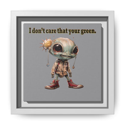 I don't care that your green - framed canvas art (grey)