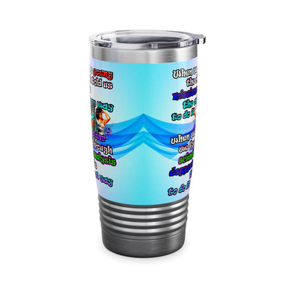 doggystyle - Ringneck Tumbler, 20oz (light blue-pink wave)