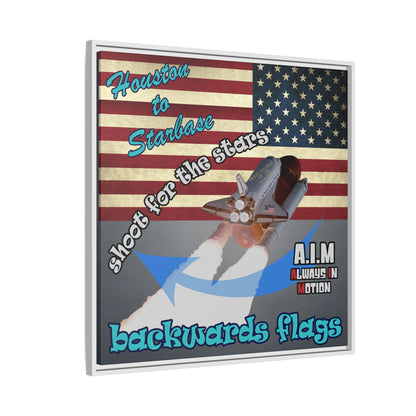 shoot for the stars - framed canvas art (grey-light grey)