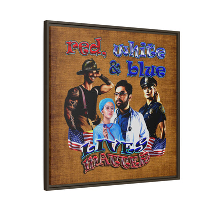 rw&b lives matter - framed canvas art (brown papyrus)