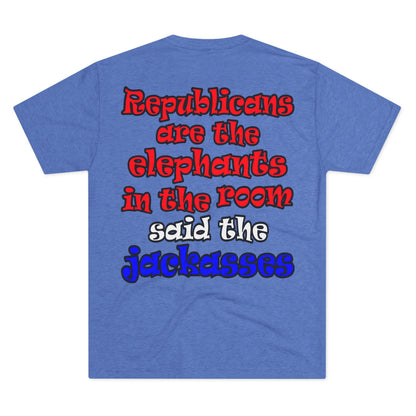 donkeys and elephants - Unisex Tri-Blend Crew Tee