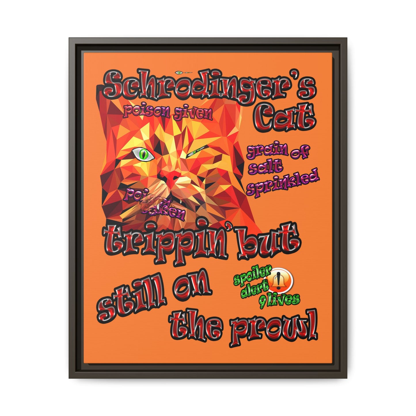 schrodinger's cat - framed canvas art (crusta)