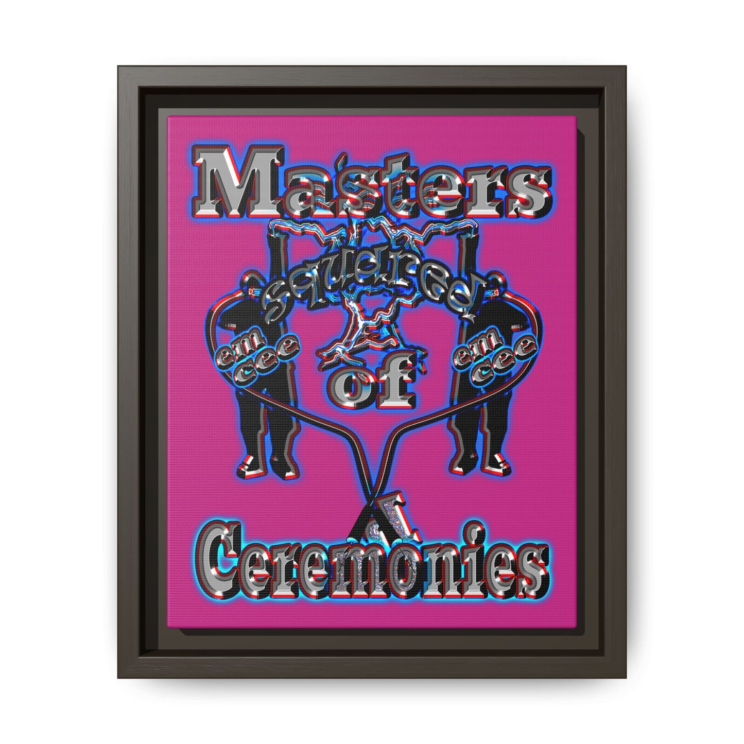 em cee squared - framed canvas art (pink)