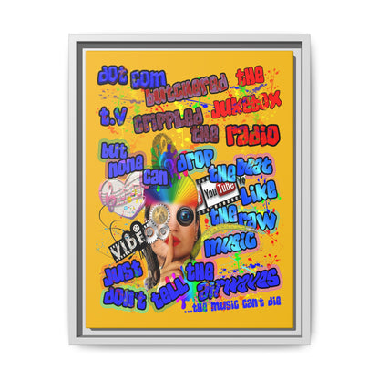 drop the beat - framed canvas art (yellow)