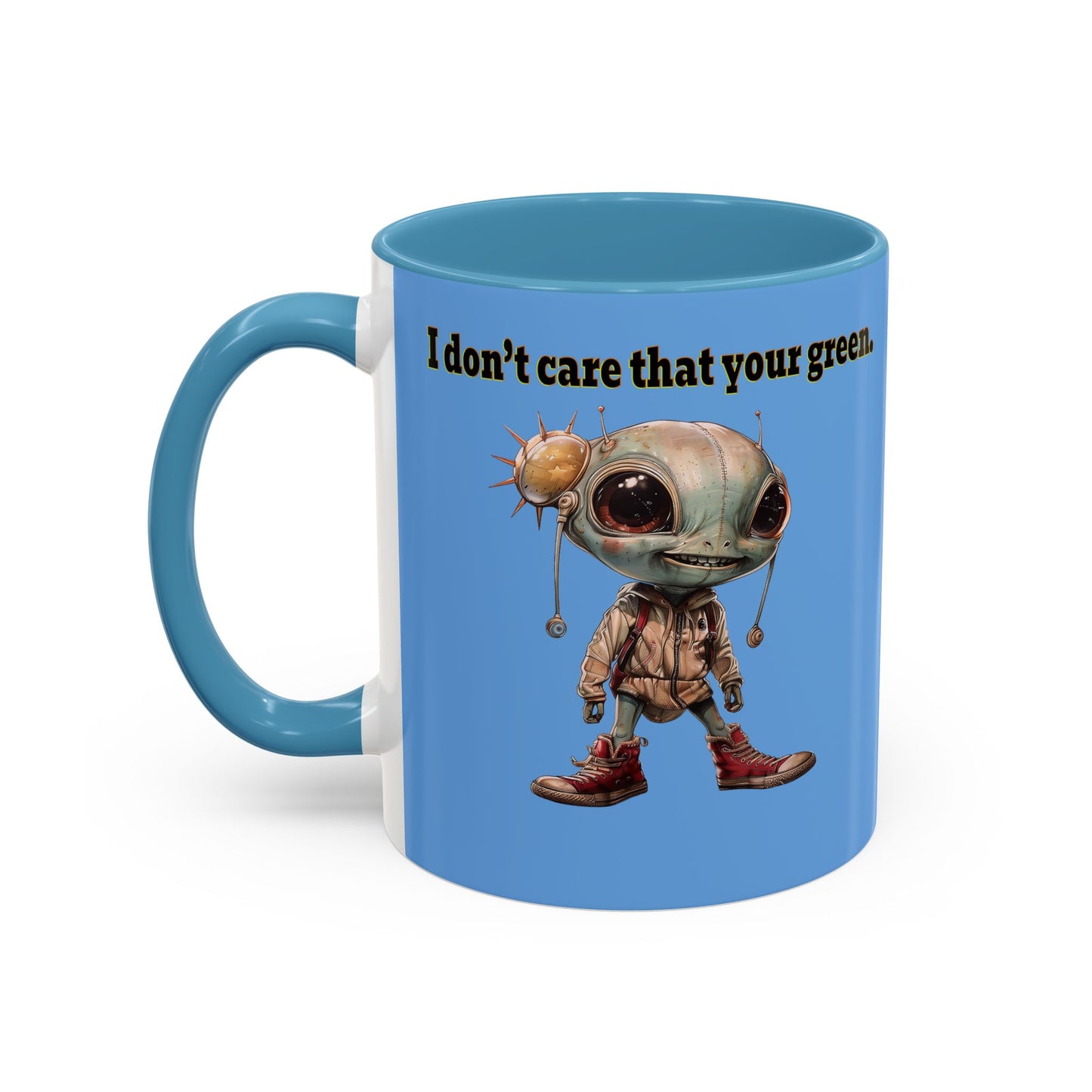 I don't care that your grey - Accent Mug (light blue)