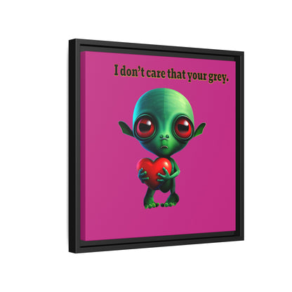 I don't care that your grey - framed canvas art (pink)