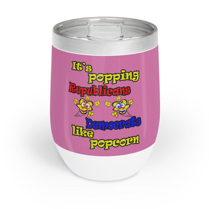 popping like popcorn - Chill Wine Tumbler (light pink)
