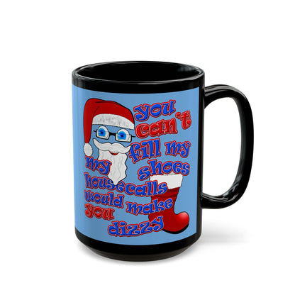 santa's shoes - Black Mug (light blue)
