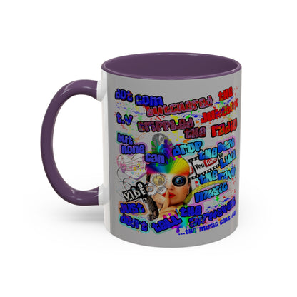 drop the beat - Accent Mug (light grey)