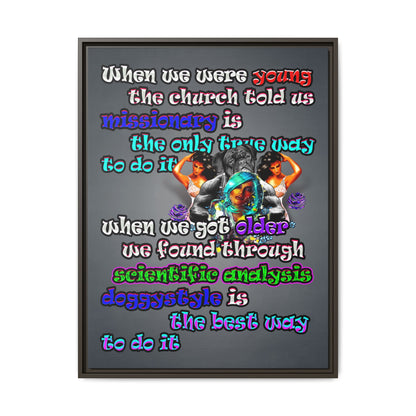 doggystyle - framed canvas art (grey-light grey)