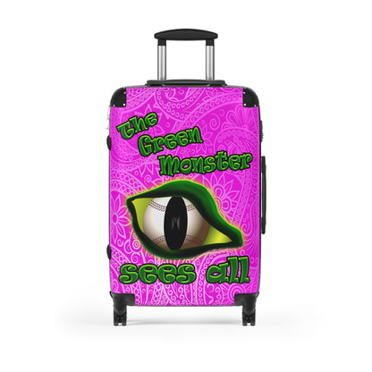 green monster - Suitcase (pink swirl)