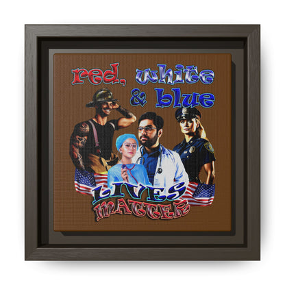 rw&b lives matter - framed canvas art (brown)