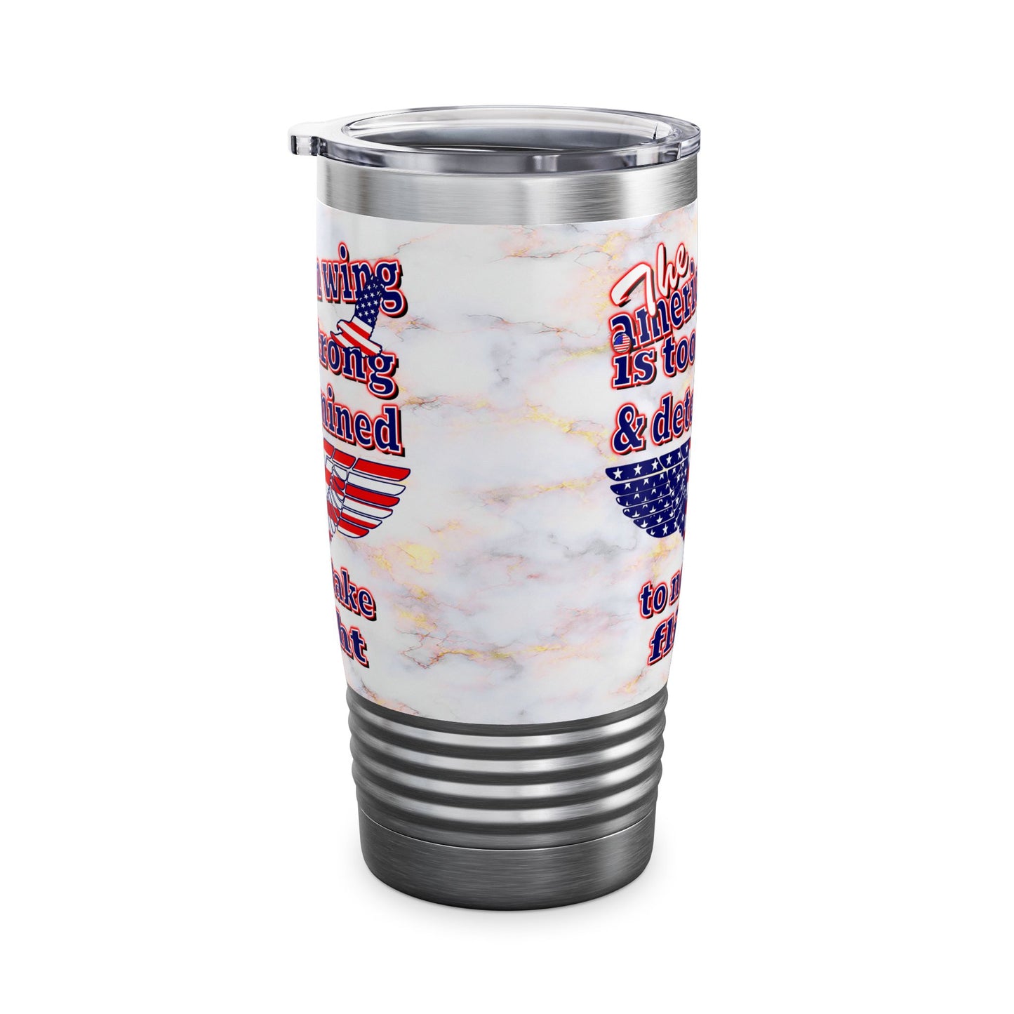 american wing - Ringneck Tumbler, 20oz (white marble)