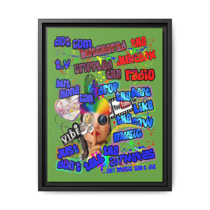 drop the beat - framed canvas art (green)