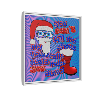 santa's shoes - framed canvas art (light blue-purple wave)