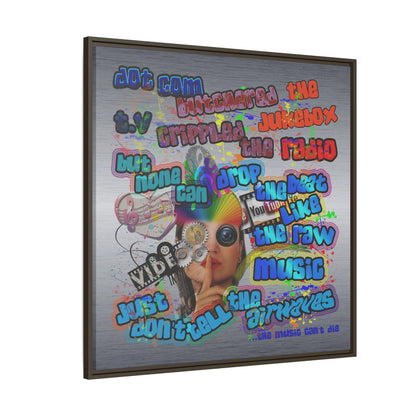 drop the beat - framed canvas art (brushed nickel)
