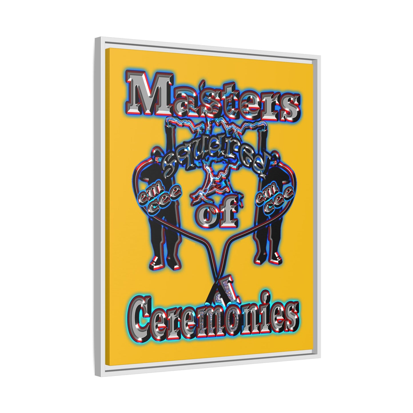 em cee squared - framed canvas art (yellow)