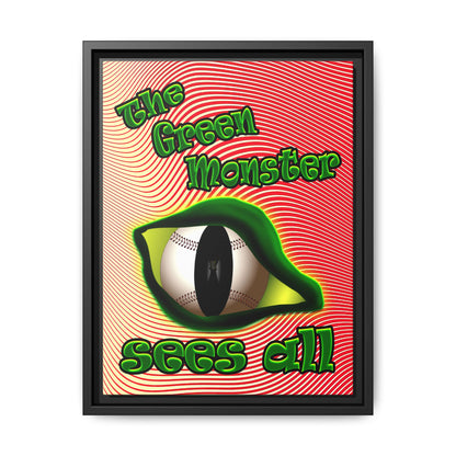 green monster - framed canvas art (yellow-orange wave)