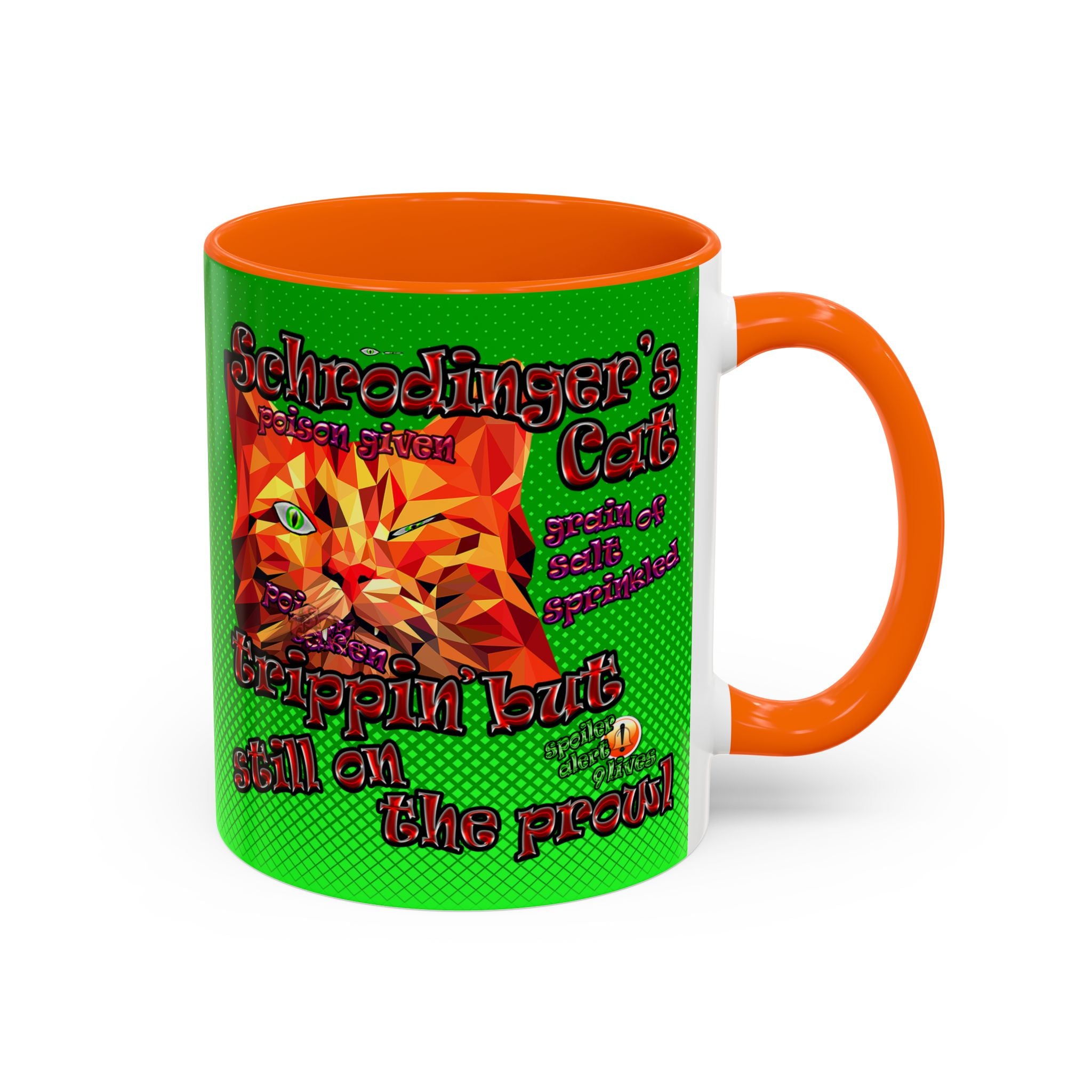 schrodinger's cat - Accent Mug (logo green)