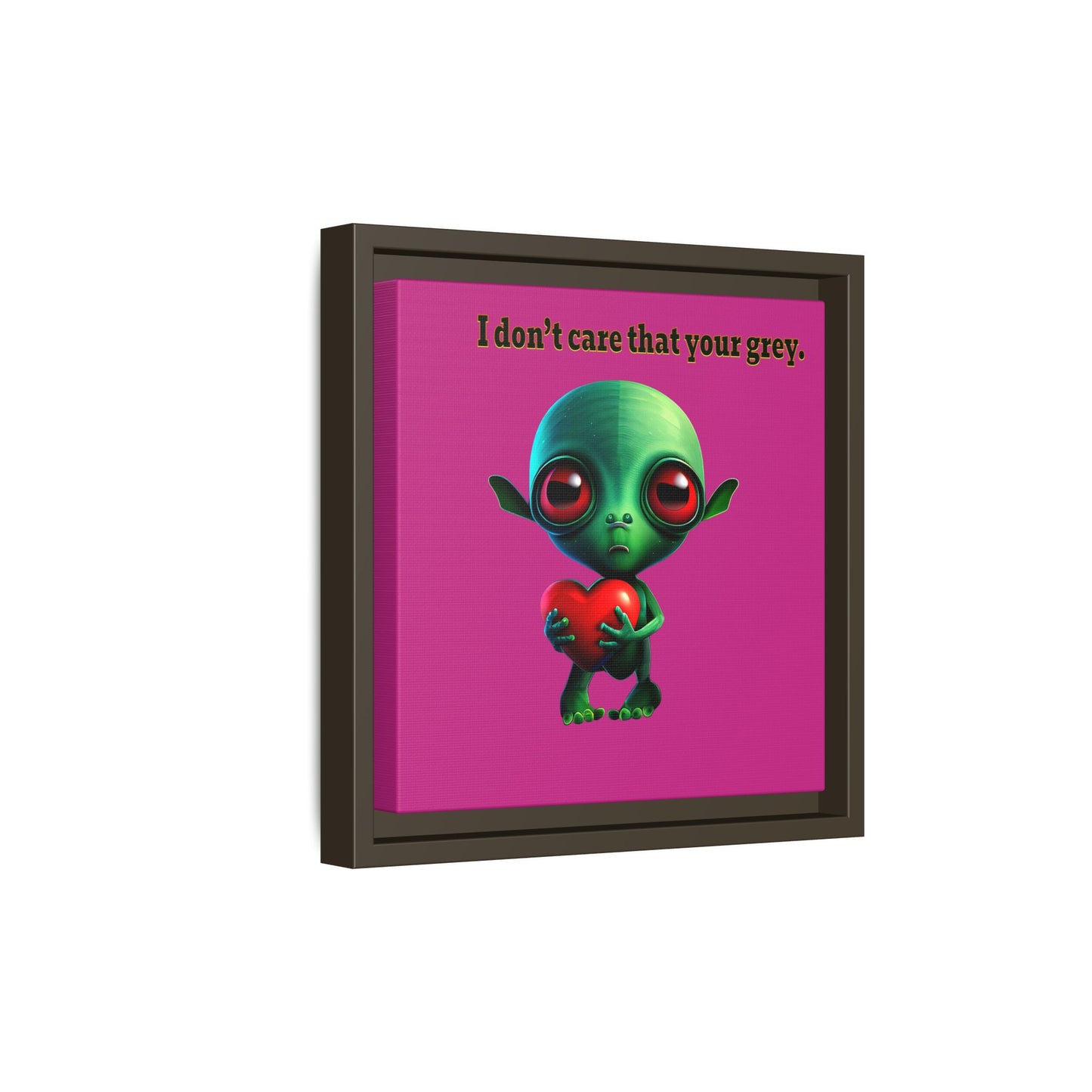 I don't care that your grey - framed canvas art (pink)