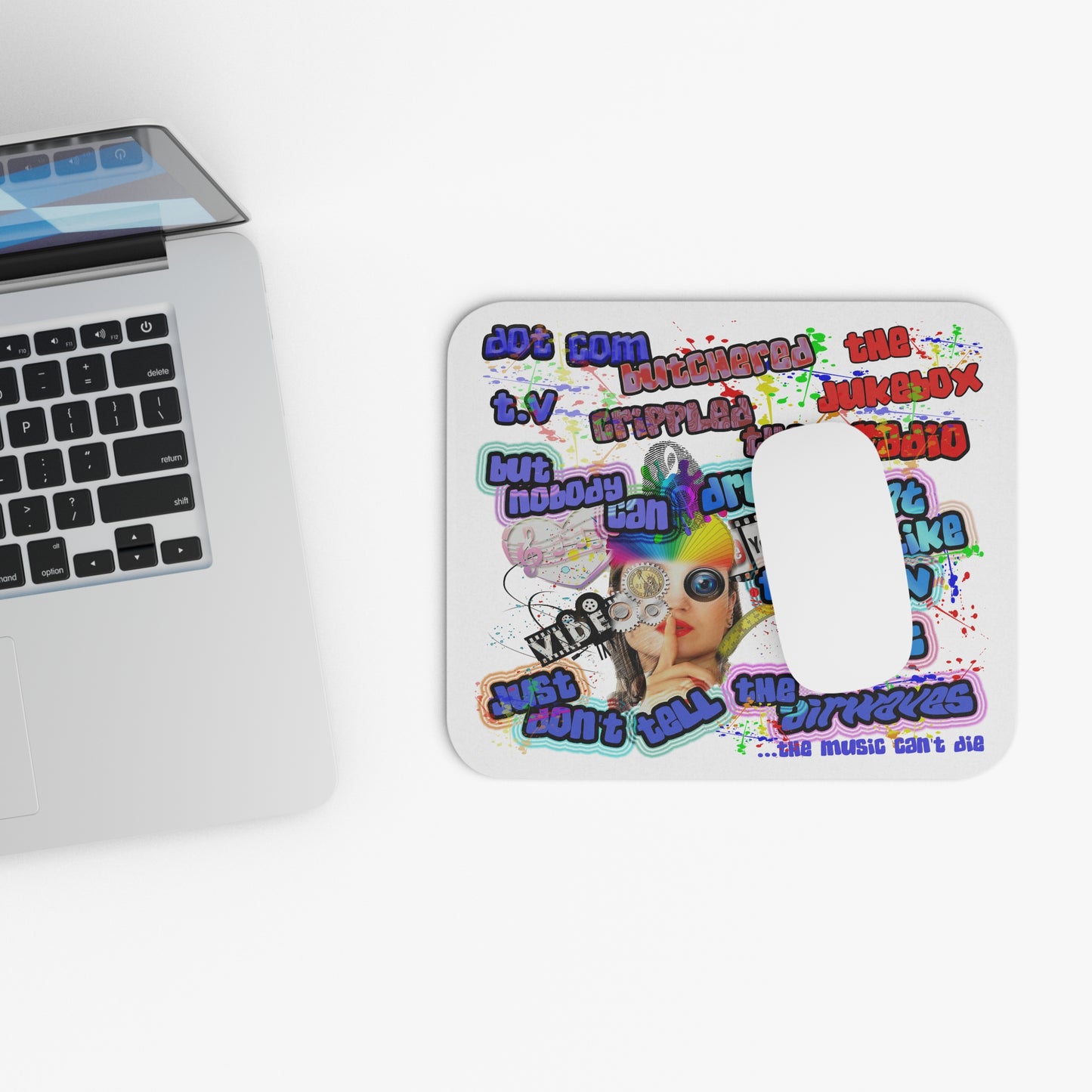drop the beat - Mouse Pad (Rectangle) (white)