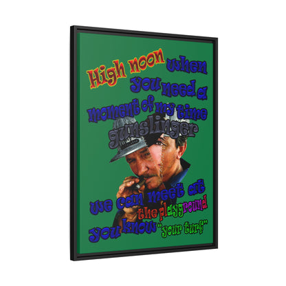 high noon - framed canvas art (dark green)