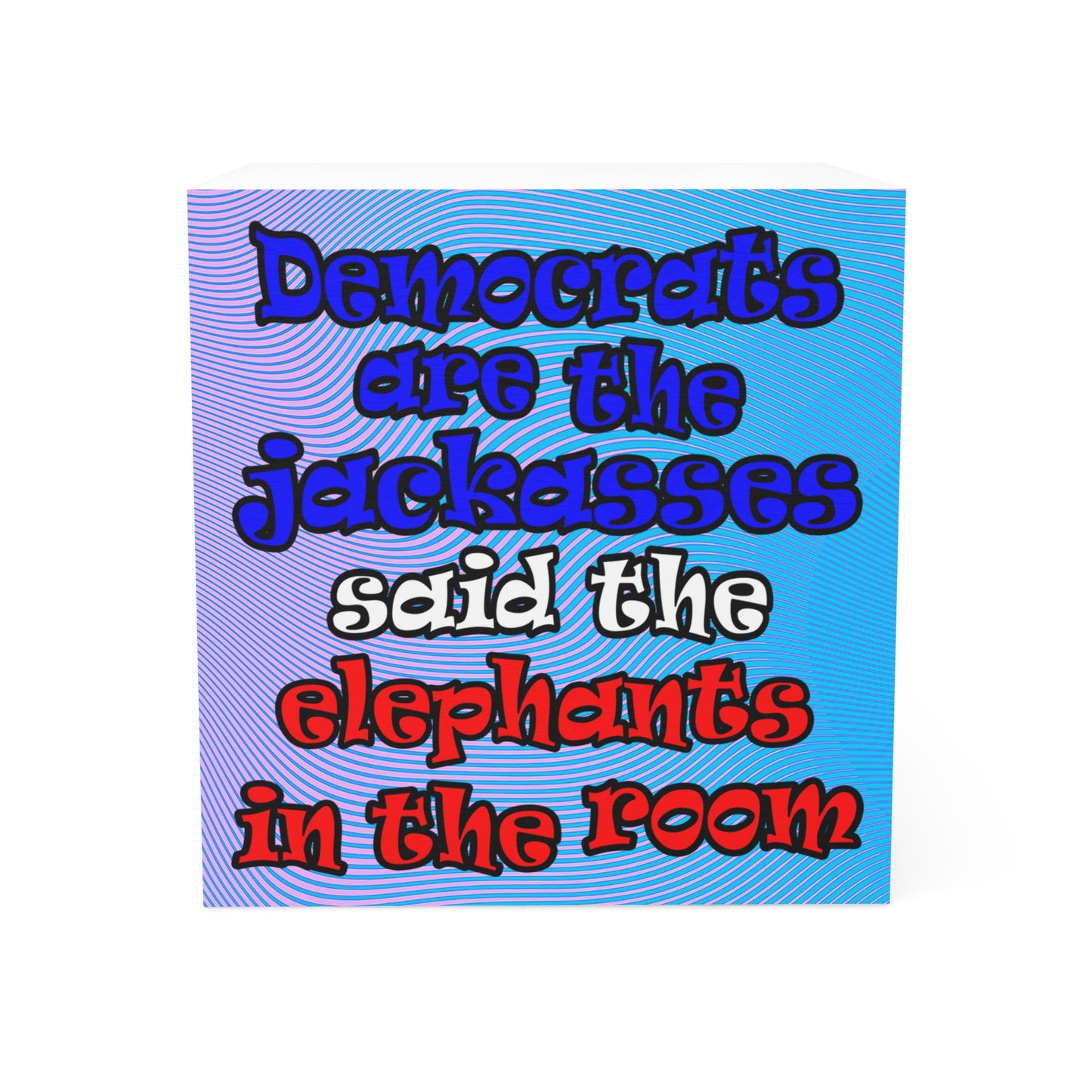 donkeys and elephants - note cube (light blue-purple wave)