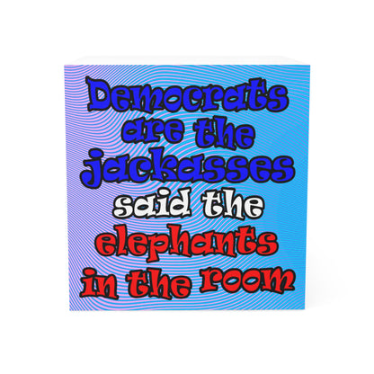 donkeys and elephants - note cube (light blue-purple wave)