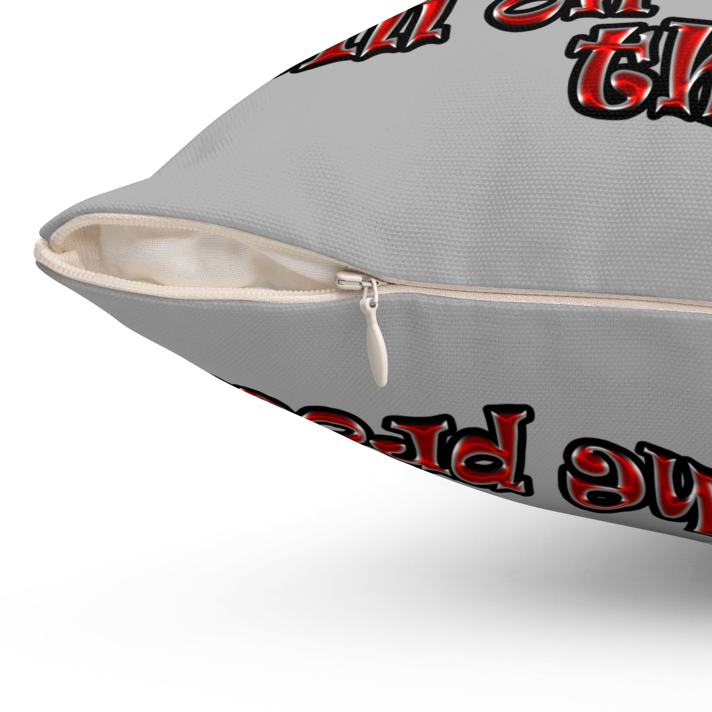 schrodinger's cat - Spun Polyester Square Pillow - (light grey)