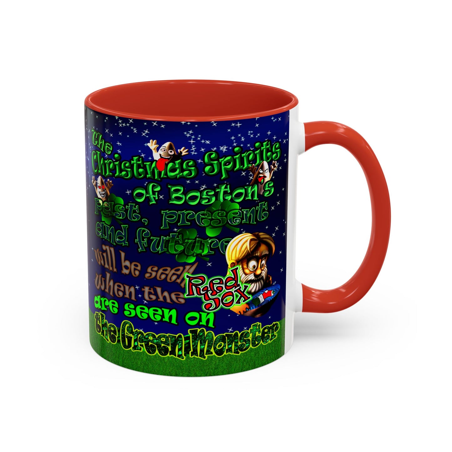 christmas spirits of boston - Accent Mug ('snoops' background)
