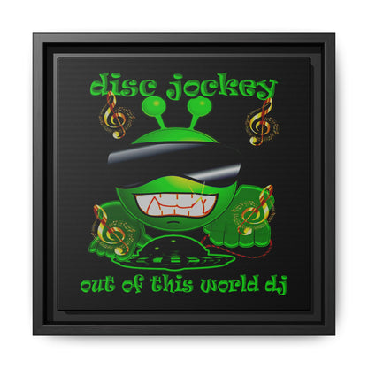 disc jockey - framed canvas art (black)