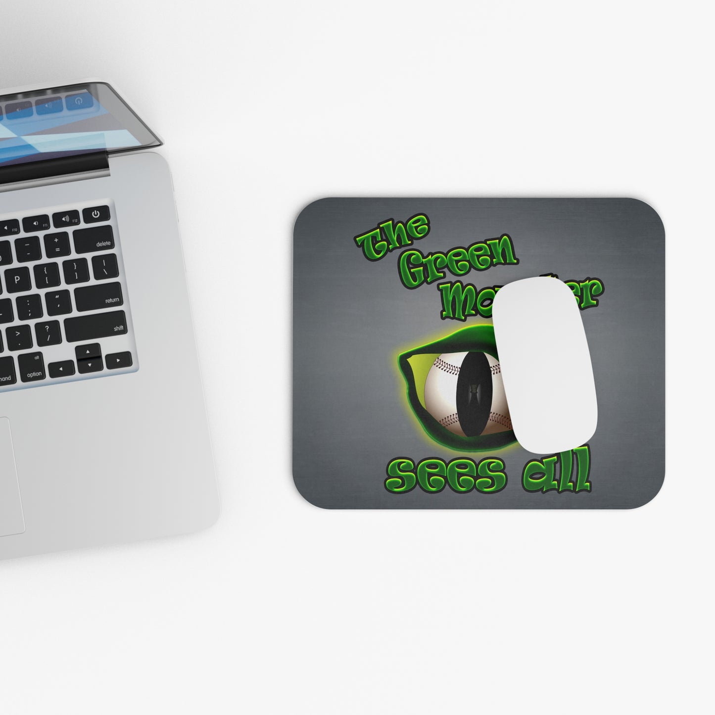 green monster - Mouse Pad (Rectangle) (grey-light grey)