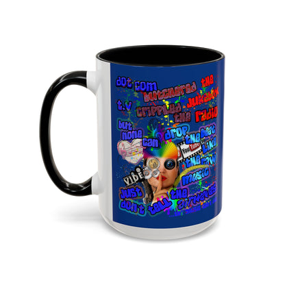 drop the beat - Accent Mug (dark blue)