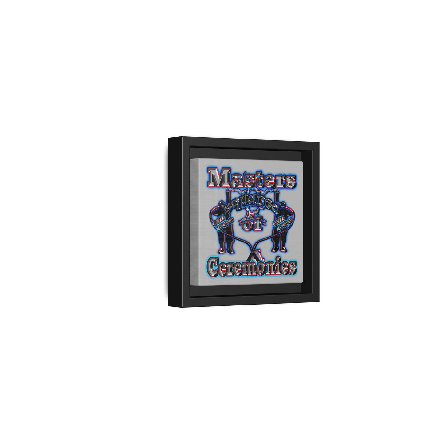em cee squared - framed canvas art (light grey)